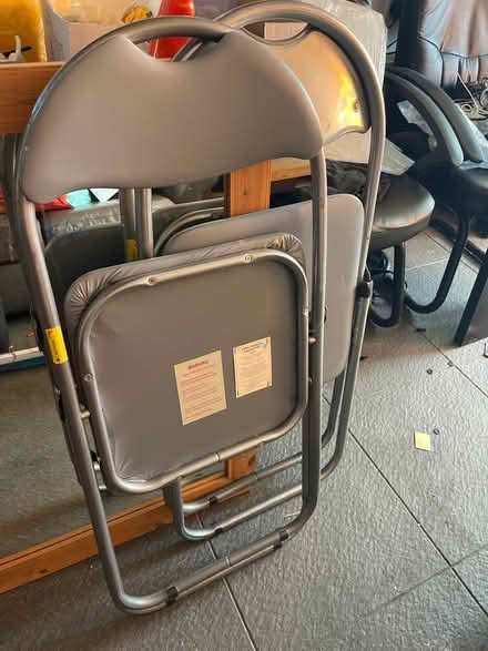 Photo of free 2 folding chairs in sliver (Boughton CH3) #1