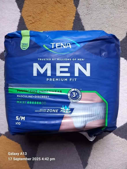 Photo of free tena mens incontinance pads (s/m) (Tettenhall Wood WV6) #2