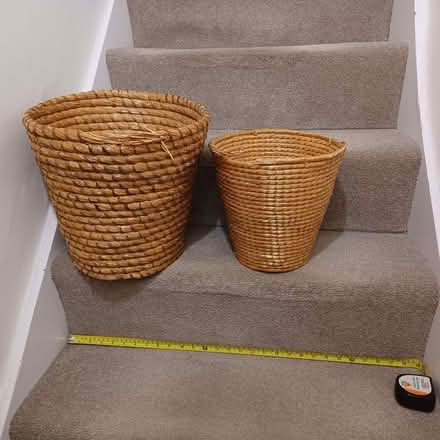 Photo of free 2 waste paper baskets made from straw/rush (Oxford OX2) #1