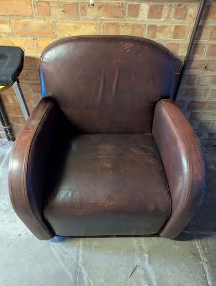 Photo of free Brown leather armchair (Bayston Hill SY3) #1