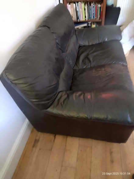 Photo of free 2 Seater Leather Sofa (Round Hill BN2) #1