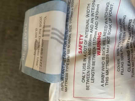 Photo of free Mamas and Papas Cot Mattress (Bow Brickhill MK17) #3