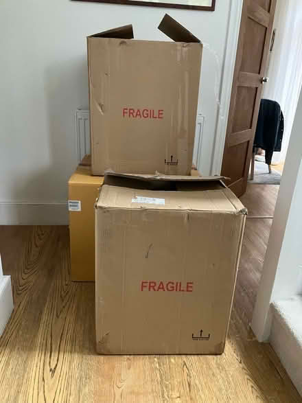 Photo of free 3 large sturdy cardboard boxes (New Malden KT3) #2