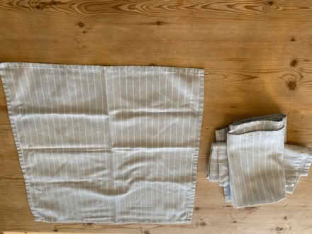 Photo of free X6 blue stripe cotton napkins (Grange CH48) #1
