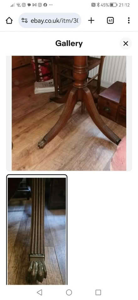 Photo of free Round mahogany table (Esher KT10) #3