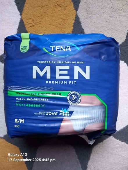 Photo of free tena mens incontinance pads (s/m) (Tettenhall Wood WV6) #1