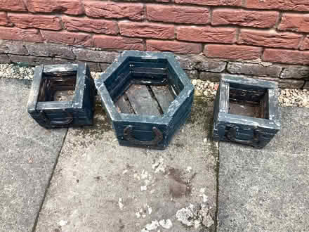 Photo of free 3 wooden planters, horseshoe design (Hackney Cross WR13) #1