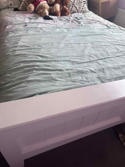 Photo of free White Wooden Double Bed Frame (DA13) #1