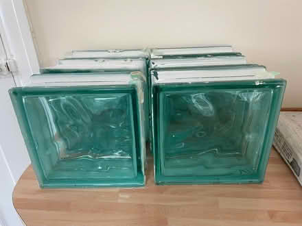 Photo of free 6 Turquoise glass bricks 19cm x 19cm x 7cm (Datchet SL3) #1