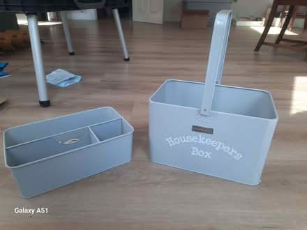 Photo of free Enamelled metal housekeeping box (Cronkinson Farm CW5) #1