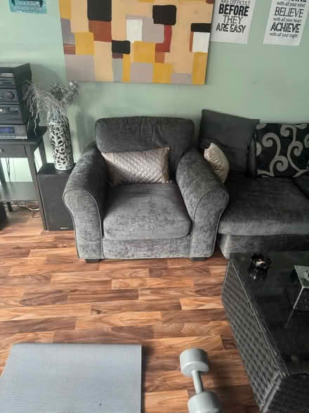 Photo of free Black and grey corner sofa (Seaforth) #2