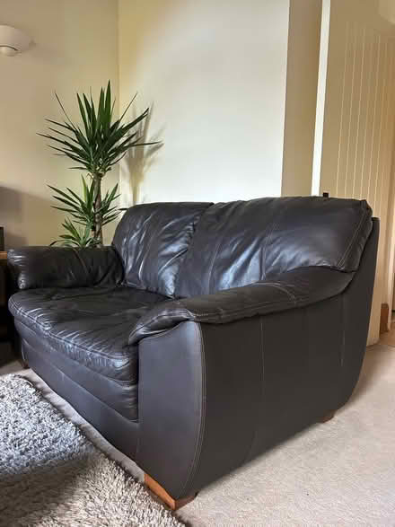 Photo of free Chocolate leather 2-seater sofa (Barkisland HX4) #1