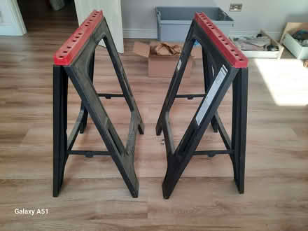 Photo of free 2 x plastic saw horses 350kg weight capacity (Cronkinson Farm CW5) #1