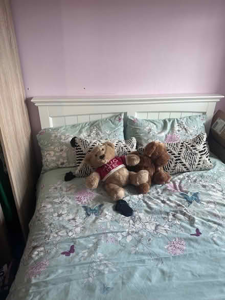 Photo of free White Wooden Double Bed Frame (DA13) #2