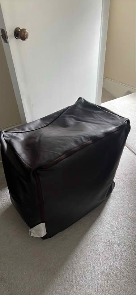 Photo of free Brown leather beanbag pouffe (St Margarets TW1) #3