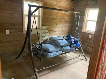 Photo of free covered metal porch swing (Kyle past Hays High Schools) #1