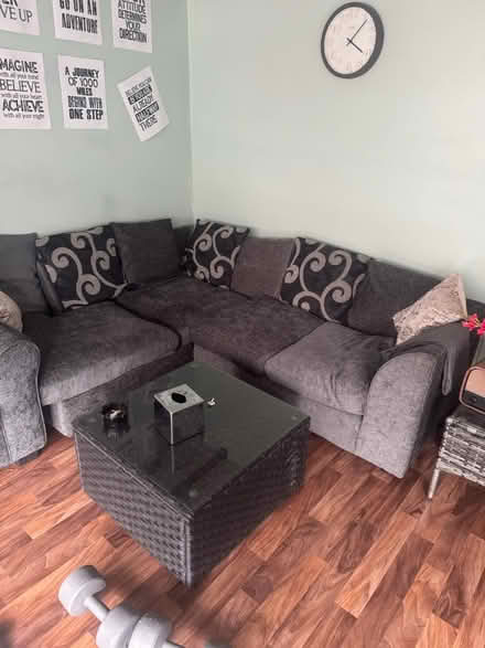 Photo of free Black and grey corner sofa (Seaforth) #1