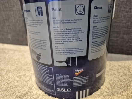 Photo of free 2.5l and 5l solvent based Dulux white paint. (Addiscombe CR0) #3