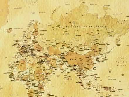 Photo of free Vintage World Map Canvas Print Large Picture Retro Wall Art (Cullercoats NE30) #3