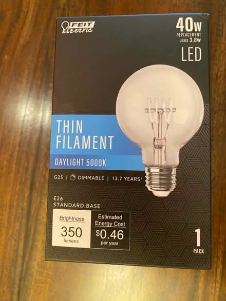 Photo of free NEW Globe style E26 40W LED bulb (Cabin John near Bethesda) #1
