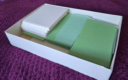 Photo of free Box of trimmed card for crafts (Stroud GL10) #1