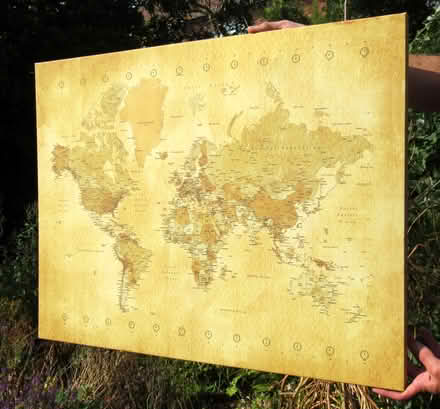 Photo of free Vintage World Map Canvas Print Large Picture Retro Wall Art (Cullercoats NE30) #2
