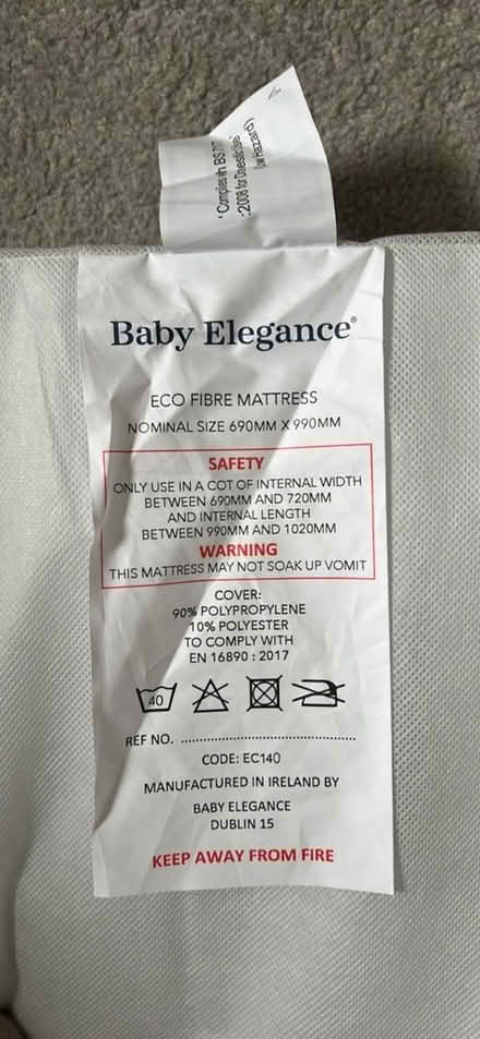 Photo of free Travel cot mattress (St Margarets TW1) #2