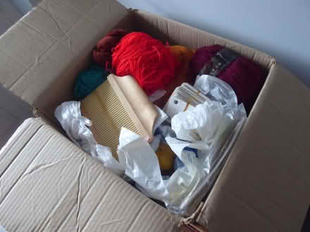 Photo of free Box of wool and weaving bits (Coleshill B46) #1