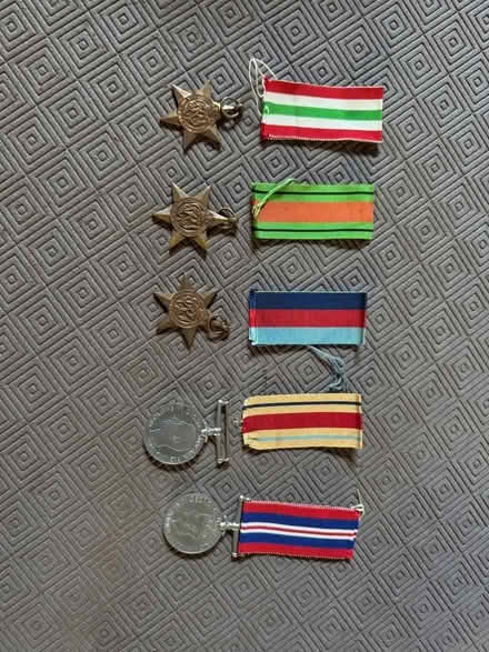 Photo of free Set of WWII medals with ribbons (Westham BN24) #1