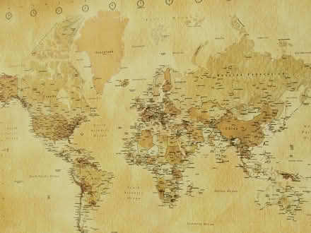 Photo of free Vintage World Map Canvas Print Large Picture Retro Wall Art (Cullercoats NE30) #4