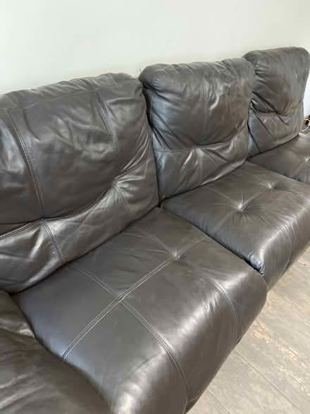 Photo of free Genuine Leather couch with recliner (Stoneygate LE2) #2