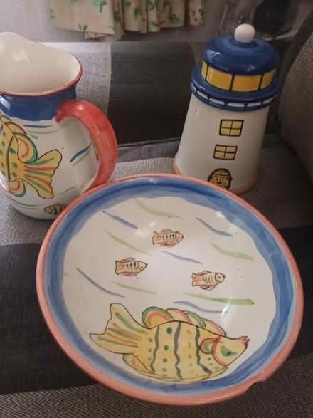 Photo of free A jug,bowl with chip on it and a lighthouse (Bedmond WD5) #1