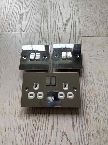 Photo of free 3 silver chrome sockets / switch (Caerphilly CF83) #1