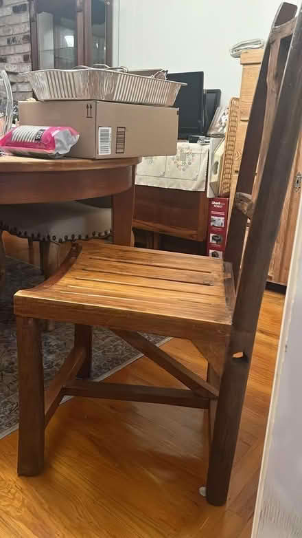Photo of free Heavy solid wood chair (San Mateo) #2