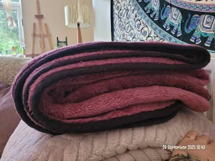 Photo of free Pinky/purple blanket/throw (Moseley B13) #2
