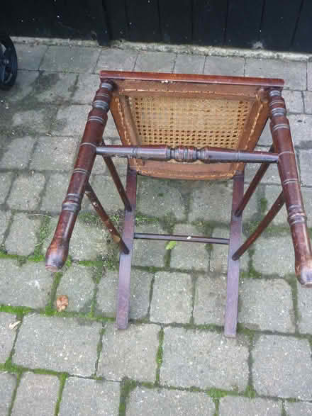 Photo of free Small brown chair with wicker seat (Westfield NR19) #4