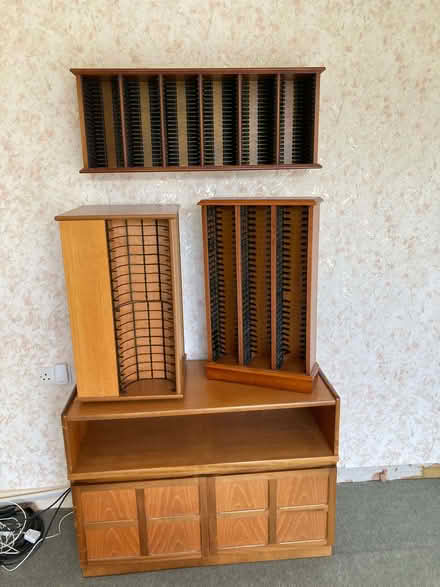 Photo of free Set of teak music storage furniture (Belmont SL6) #1