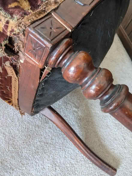 Photo of free Victorian chair with broken leg (Reston) #2