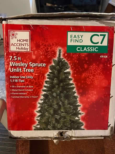 Photo of free 7' Tall Christmas Tree (Newtonville) #1