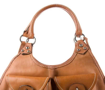 Photo of Old Brown Leather handled bag (Roffey) #1