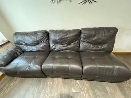 Photo of free Genuine Leather couch with recliner (Stoneygate LE2) #1