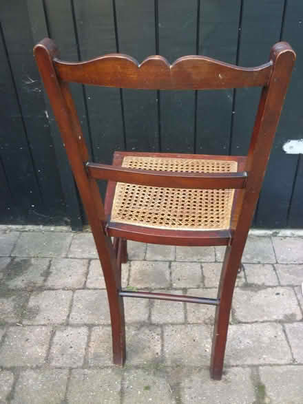 Photo of free Small brown chair with wicker seat (Westfield NR19) #3