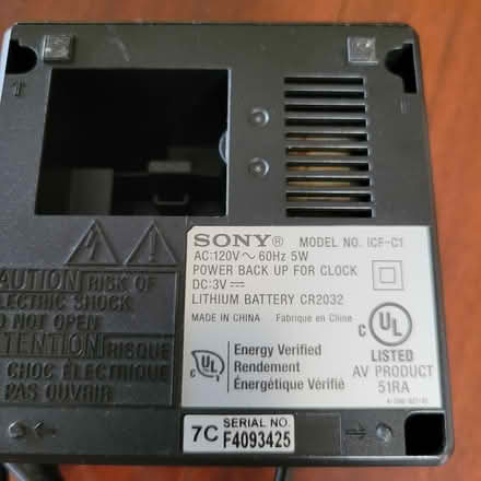 Photo of free Sony Clock Radio (Toronto) #2