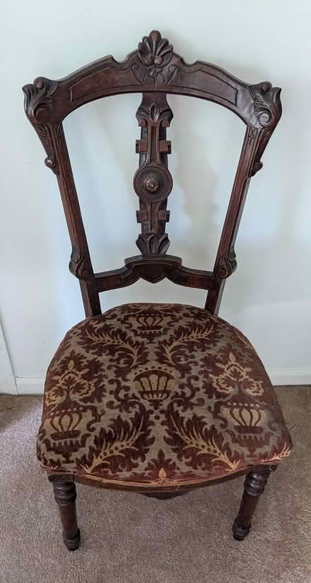 Photo of free Victorian chair with broken leg (Reston) #1