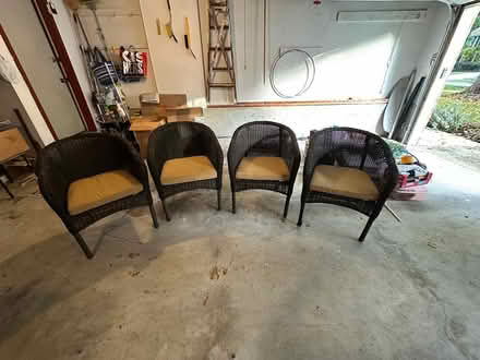 Photo of free Four Outdoor Chairs with Cushions (South Bowie) #1