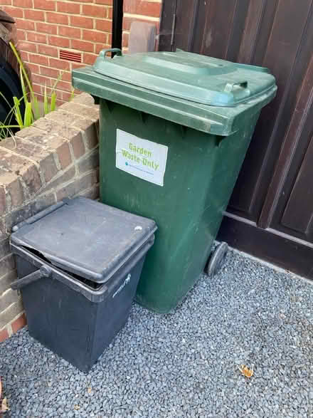 Photo of free Large green bin and small black bin (N14 Oakwood Park) #1
