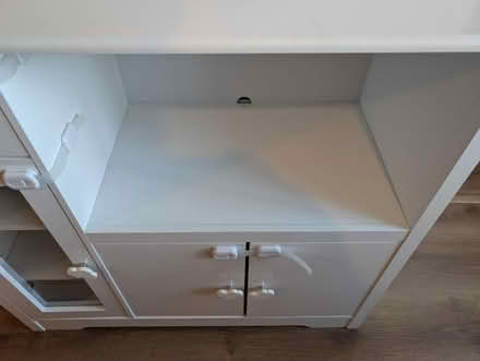 Photo of free White wooden storage cabinet (SE16) #2