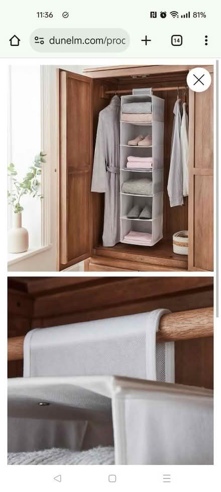 Photo of free Two fabric wardrobe storage hangers (Aldershot GU12) #1