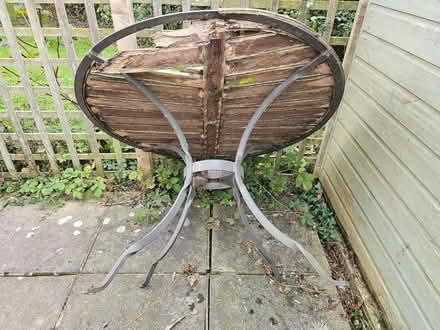Photo of free a metal garden table and chairs - for repair (Arddleen SY22) #2
