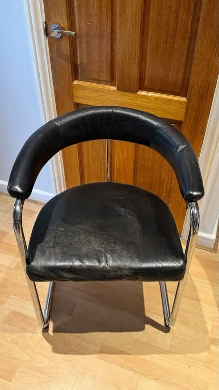 Photo of free 2 Leather & Stainless Steel Chairs (Witney OX29) #3